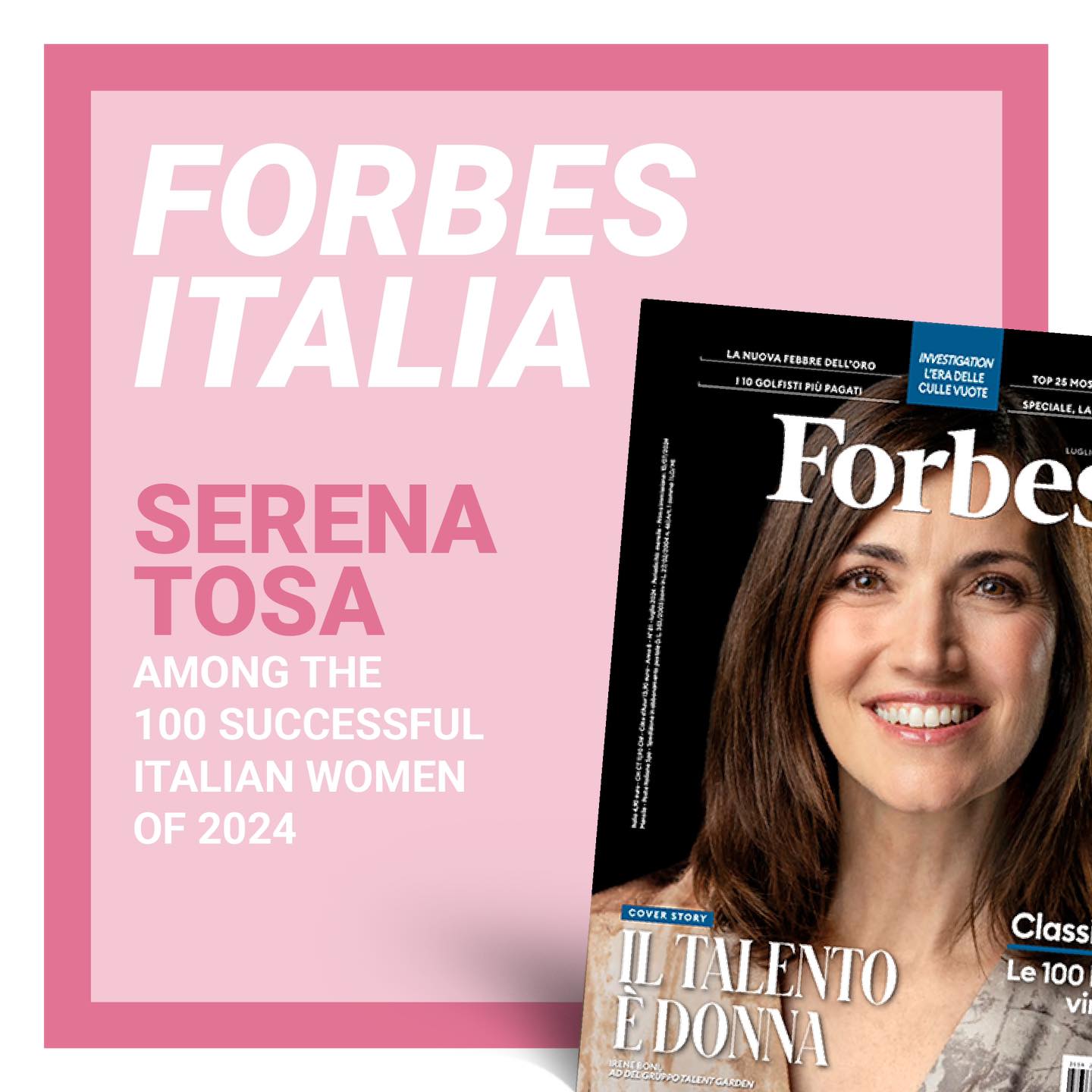 Forbes Italia, Serena Tosa tra le 100 donne italiane di successo del 2024